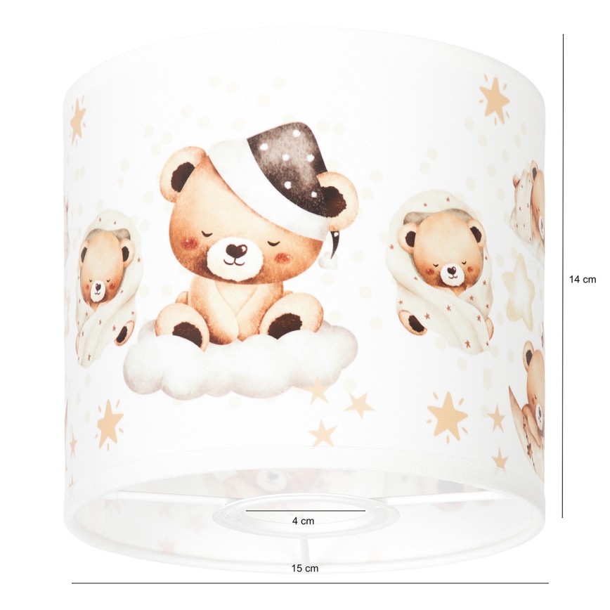BRILAGI - Klosz uniwersalny BOBO E27 śr. 15 cm biały/misie