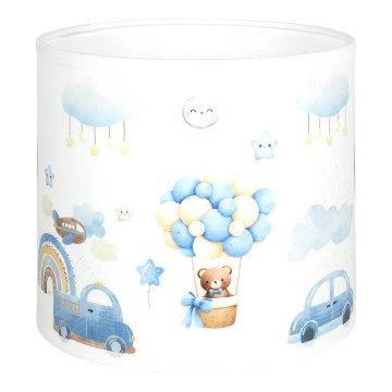 Brilagi - Klosz uniwersalny BOBO E27 śr. 15 cm biały/niebieski/misie