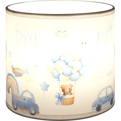 Brilagi - Klosz uniwersalny BOBO E27 śr. 15 cm biały/niebieski/misie