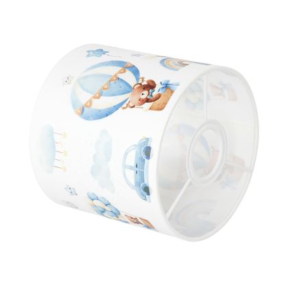 BRILAGI - Klosz uniwersalny BOBO E27 śr. 15 cm biały/niebieski/misie