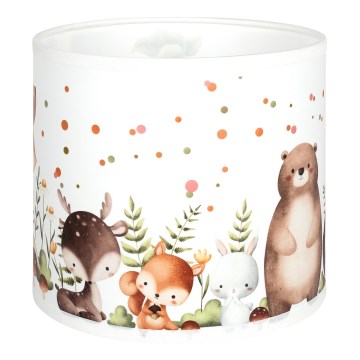 Brilagi - Klosz uniwersalny BOBO E27 śr. 15 cm biały/zwierzątka