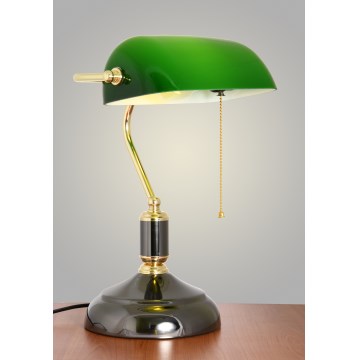 Brilagi - Lampa biurkowa BANK OFFICE 1xE27/60W/230V czarna/złota/zielona