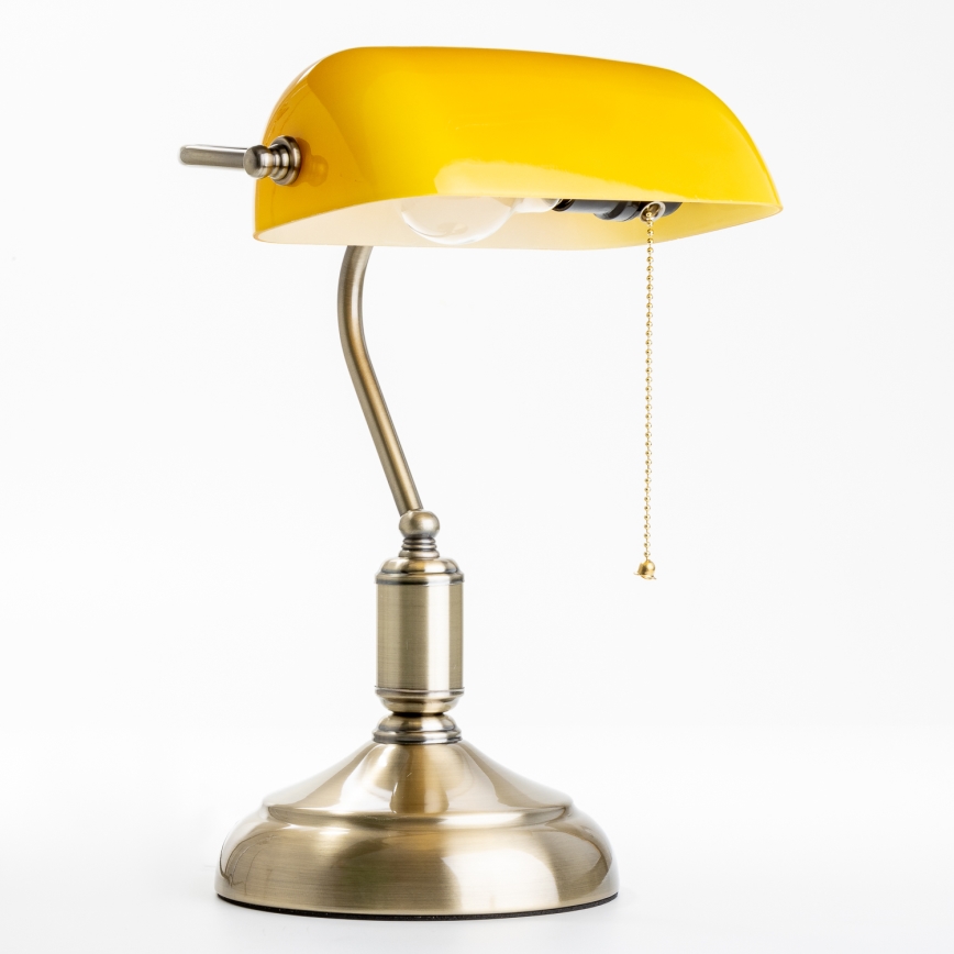 Brilagi - Lampa biurkowa BANK OFFICE 1xE27/60W/230V mosiądz/pomarańczowa