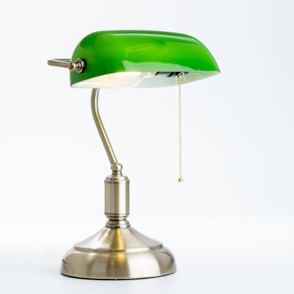 Brilagi - Lampa biurkowa BANK OFFICE 1xE27/60W/230V mosiądz/zielony