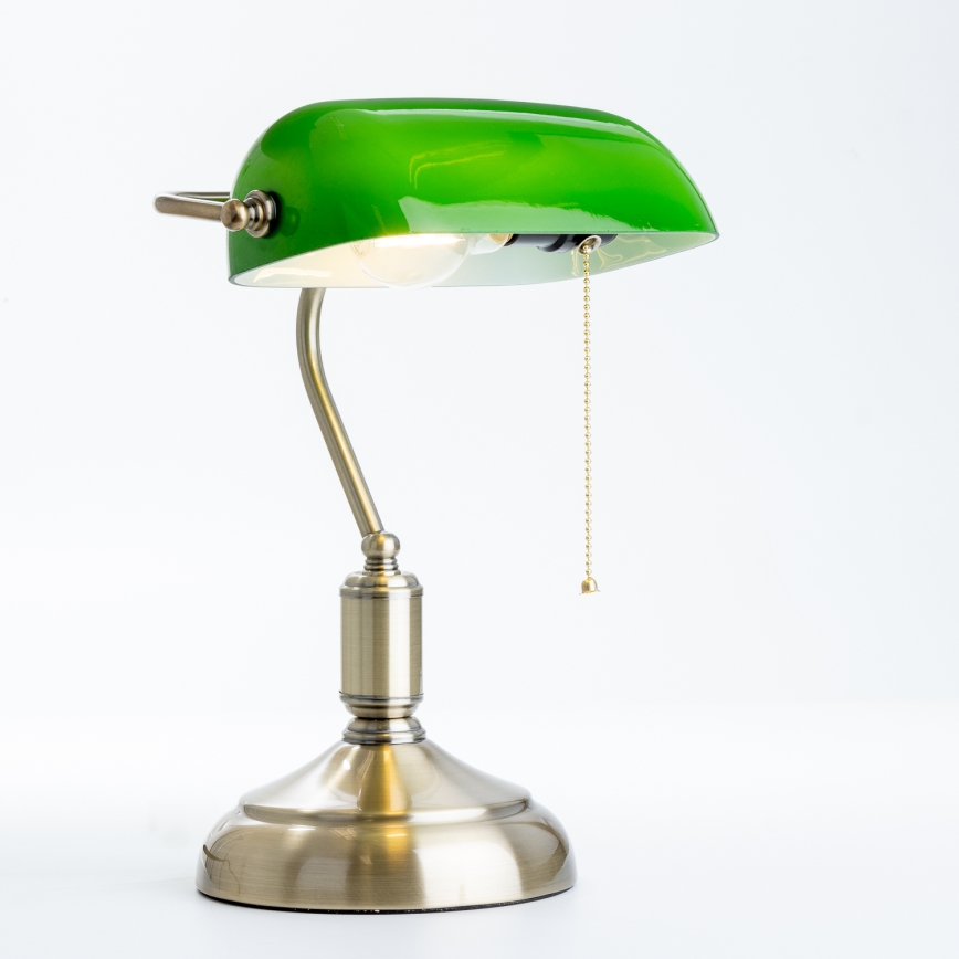 Brilagi - Lampa biurkowa BANK OFFICE 1xE27/60W/230V mosiądz/zielony