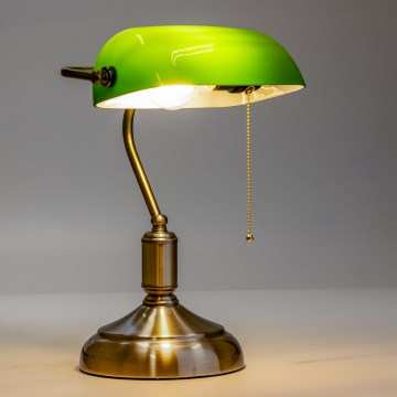 Brilagi - Lampa biurkowa BANK OFFICE 1xE27/60W/230V mosiądz/zielony
