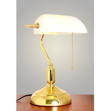 Brilagi - Lampa biurkowa BANK OFFICE 1xE27/60W/230V złota/biała