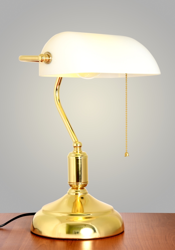 Brilagi - Lampa biurkowa BANK OFFICE 1xE27/60W/230V złota/biała