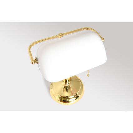 Brilagi - Lampa biurkowa BANK OFFICE 1xE27/60W/230V złota/biała