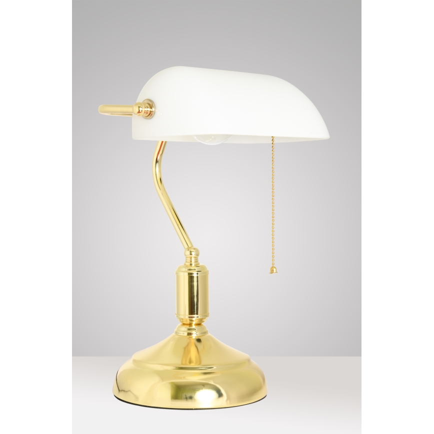 Brilagi - Lampa biurkowa BANK OFFICE 1xE27/60W/230V złota/biała