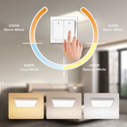Brilagi - Lampa sufitowa łazienkowa FRAME LED/50W/230V 3000/4000/6000K 60x60 cm IP44 srebrna