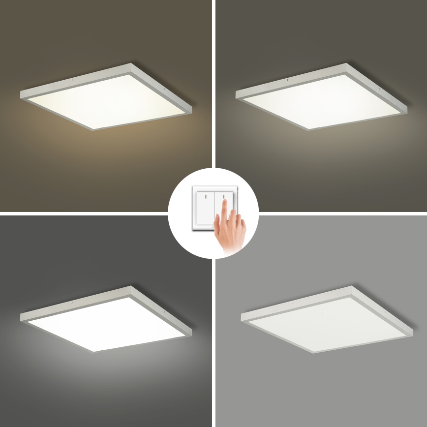 Brilagi - Lampa sufitowa łazienkowa FRAME LED/50W/230V 3000/4000/6000K 60x60 cm IP44 srebrna