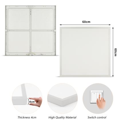 Brilagi - Lampa sufitowa łazienkowa FRAME LED/50W/230V 3000/4000/6000K 60x60 cm IP44 srebrna