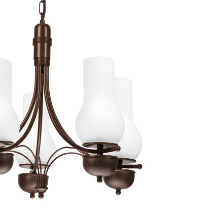 Brilagi - Lampa wisząca LED na łańcuchu COTTAGE 5xE14/40W/230V dąb/biały
