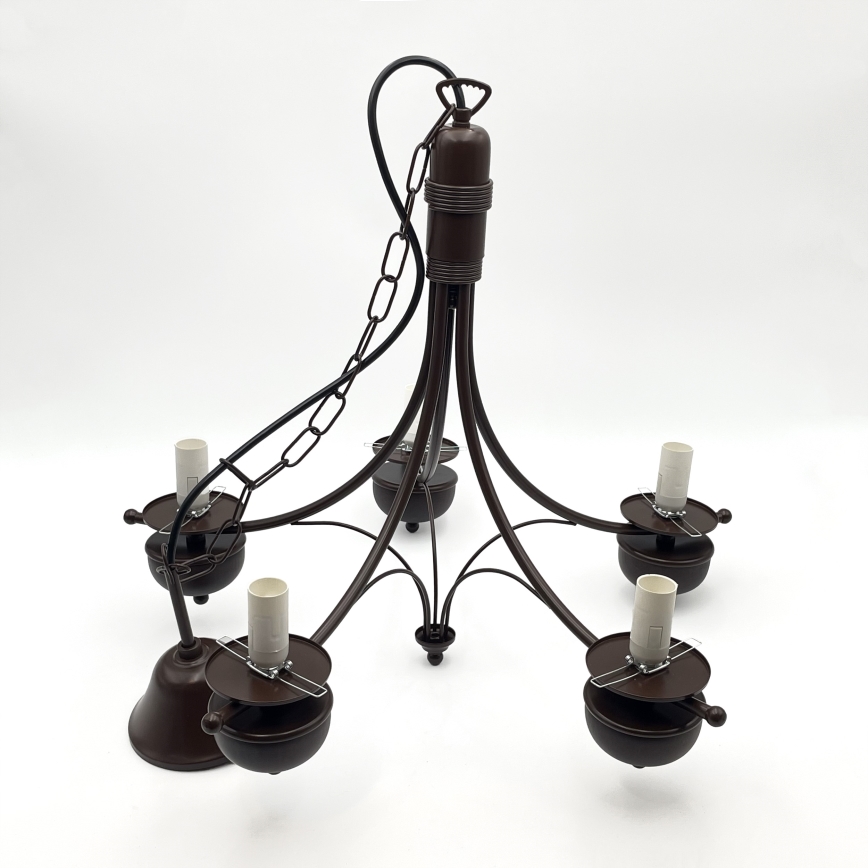 Brilagi - Lampa wisząca LED na łańcuchu COTTAGE 5xE14/40W/230V dąb/biały