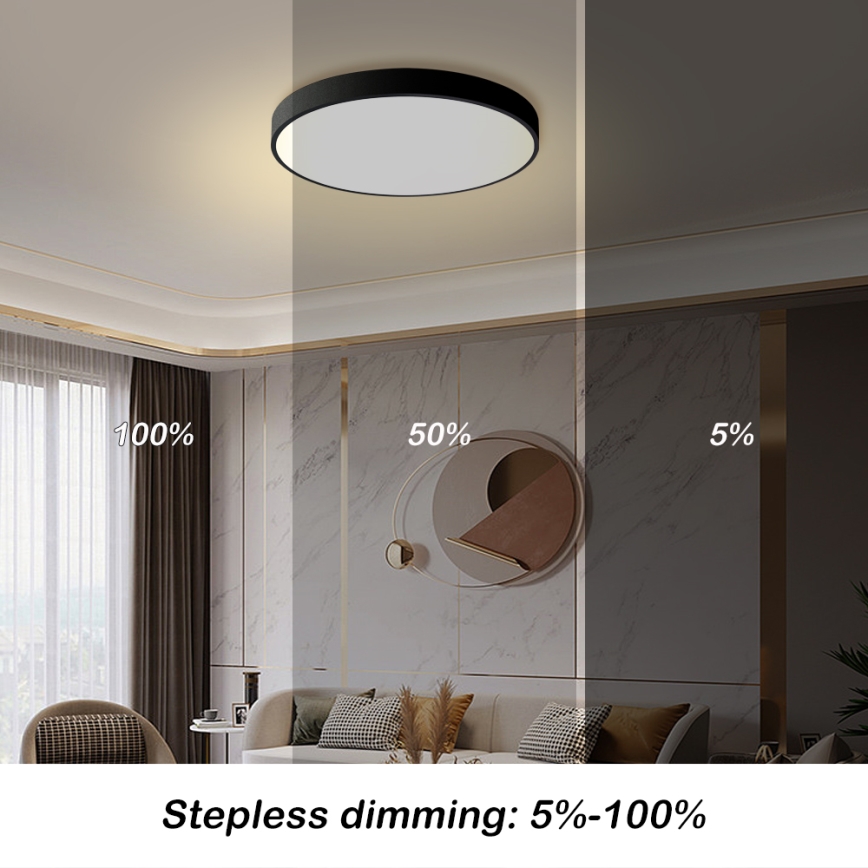 Brilagi - LED Lampa sufitowa regulowana POOL LED/60W/230V 3000-6000K średnica 60 cm czarna + pilot zdalnego sterowania