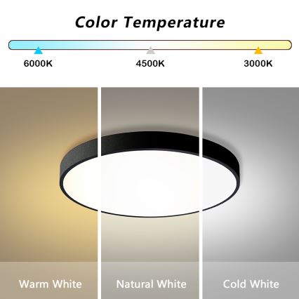 Brilagi - LED Lampa sufitowa regulowana POOL LED/60W/230V 3000-6000K średnica 60 cm czarna + pilot zdalnego sterowania
