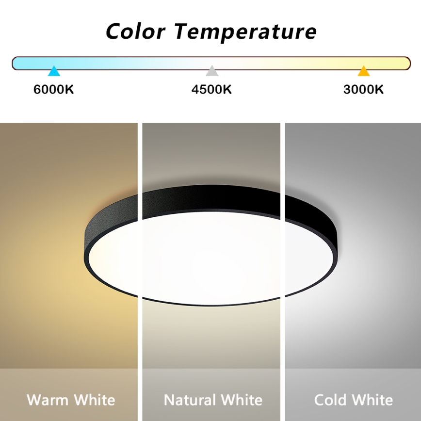 Brilagi - LED Lampa sufitowa regulowana POOL LED/60W/230V 3000-6000K średnica 60 cm czarna + pilot zdalnego sterowania