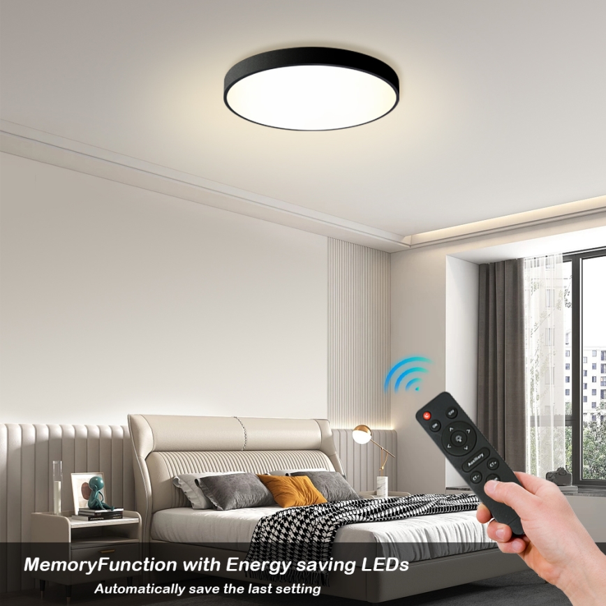 Brilagi - LED Lampa sufitowa regulowana POOL LED/60W/230V 3000-6000K średnica 60 cm czarna + pilot zdalnego sterowania