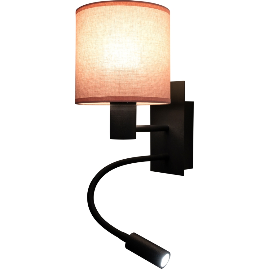 Brilagi - LED elastyczny kinkiet BOBO 1xE27/25W/230V + LED/3W czarny/różowy