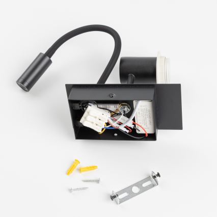 BRILAGI - LED elastyczny kinkiet BOBO 1xE27/25W/230V + LED/3W czarny/różowy