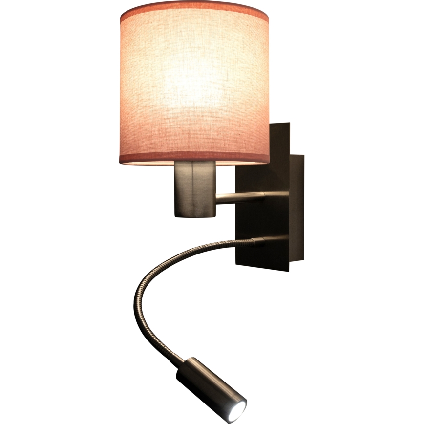 Brilagi - LED giętki kinkiet BOBO 1xE27/25W/230V + LED/3W matowy chrom/różowy