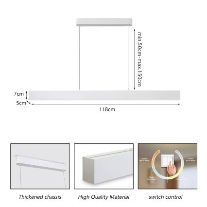 Brilagi - Lampa sufitowa LED na linkę SLEEKLINE LED/40W/230V 3000/4500/6000K biała