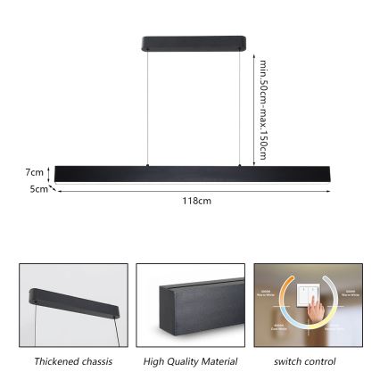 Brilagi - Lampa wisząca LED na linkę SLEEKLINE LED/40W/230V 3000/4500/6000K czarna