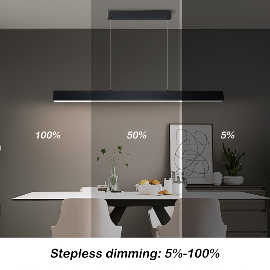 Brilagi - Regulowany żyrandol LED na linkę SLEEKLINE SMART LED/40W/230V 3000-6000K Wi-Fi Tuya czarny + pilot zdalnego sterowania
