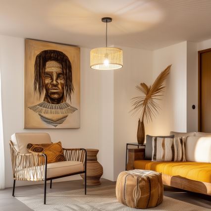 Brilagi - lampa LED wisząca na lince CERIA BOHO 1xE27/40W/230V śr. 40 cm bambus