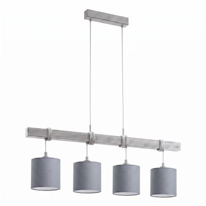 Brilagi - Lampa LED wisząca na lince NUBILA 4xE27/60W/230V szara