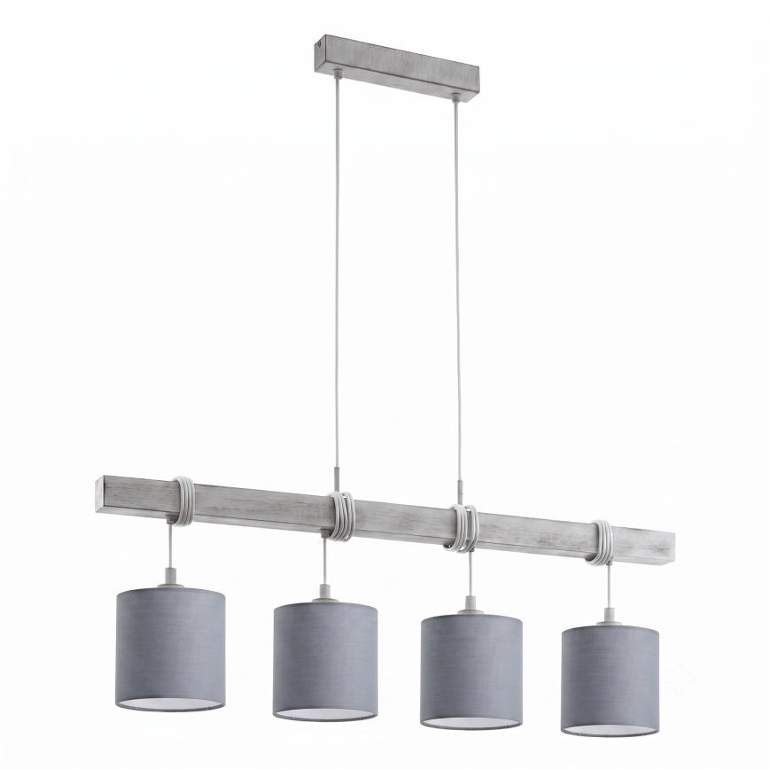 Brilagi - Lampa LED wisząca na lince NUBILA 4xE27/60W/230V szara