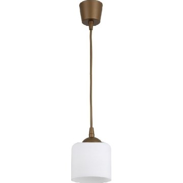 Brilagi - Lampa LED wisząca na lince RETRO GLASS 1xE27/60W/230V śr. 10 cm brązowo-biała