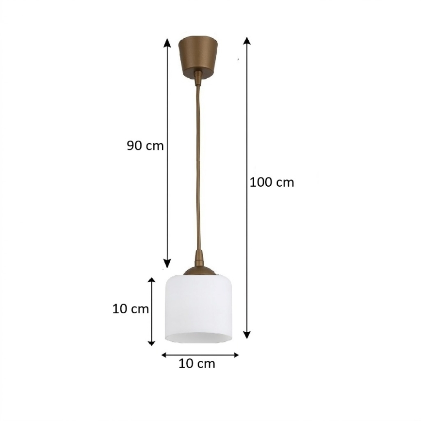 Brilagi - Lampa LED wisząca na lince RETRO GLASS 1xE27/60W/230V śr. 10 cm brązowo-biała