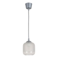 Brilagi - Lampa LED wisząca na lince RETRO GLASS 1xE27/60W/230V Ø 14 cm srebrna/biała