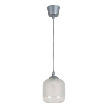 Brilagi - Lampa LED wisząca na lince RETRO GLASS 1xE27/60W/230V Ø 14 cm srebrna/biała