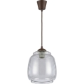 Brilagi - Lampa LED wisząca na lince RETRO GLASS 1xE27/60W/230V Ø 26 cm brązowy/dymny szary