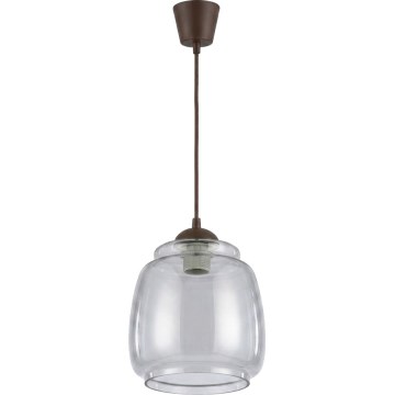 Brilagi - Lampa LED wisząca na lince RETRO GLASS 1xE27/60W/230V Ø 26 cm brązowy/dymny szary