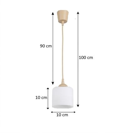 Brilagi - Lampa LED wisząca na linkę RETRO GLASS 1xE27/60W/230V śr. 10 cm beżowy/biały