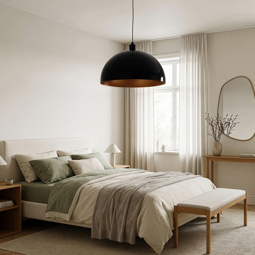 Brilagi - Lampa LED wisząca na przewodzie METALO 1xE27/40W/230V Ø 40 cm czarny/miedziany