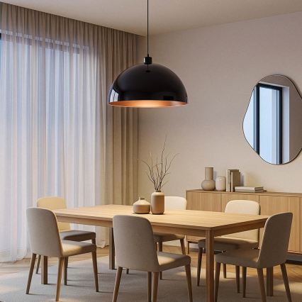 Brilagi - Lampa LED wisząca na przewodzie METALO 1xE27/40W/230V Ø 40 cm czarny/miedziany