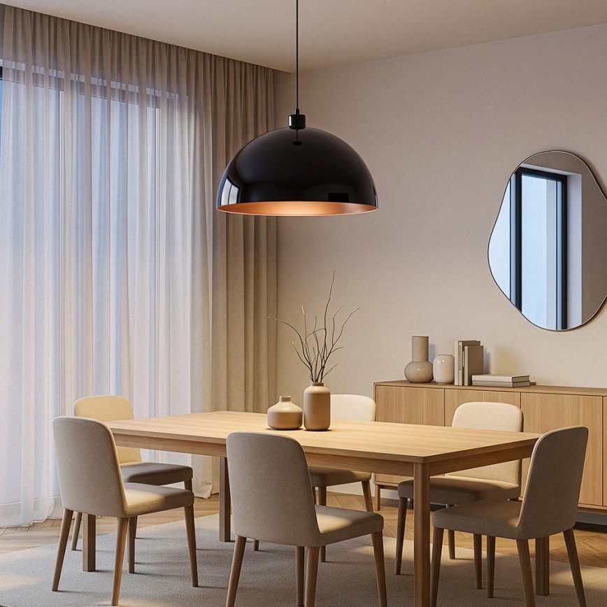 Brilagi - Lampa LED wisząca na przewodzie METALO 1xE27/40W/230V Ø 40 cm czarny/miedziany