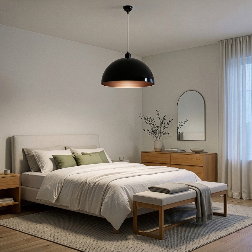Brilagi - Lampa LED wisząca na przewodzie METALO 1xE27/40W/230V Ø 40 cm czarny/miedziany