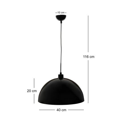 Brilagi - Lampa LED wisząca na przewodzie METALO 1xE27/40W/230V Ø 40 cm czarny/miedziany