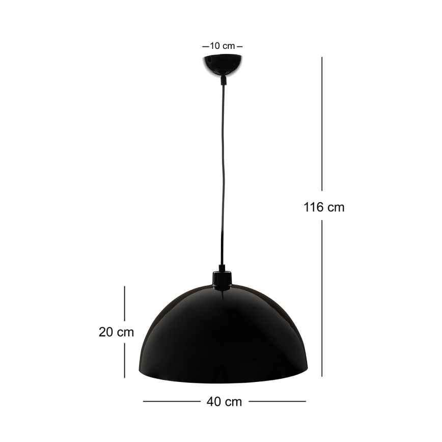 Brilagi - Lampa LED wisząca na przewodzie METALO 1xE27/40W/230V Ø 40 cm czarny/miedziany