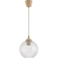 Brilagi - Lampa LED wisząca na przewodzie RETRO GLASS 1xE27/60W/230V Ø 18 cm beżowa/przezroczysta
