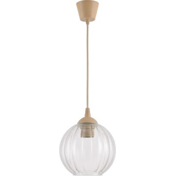 Brilagi - Lampa LED wisząca na przewodzie RETRO GLASS 1xE27/60W/230V Ø 18 cm beżowa/przezroczysta