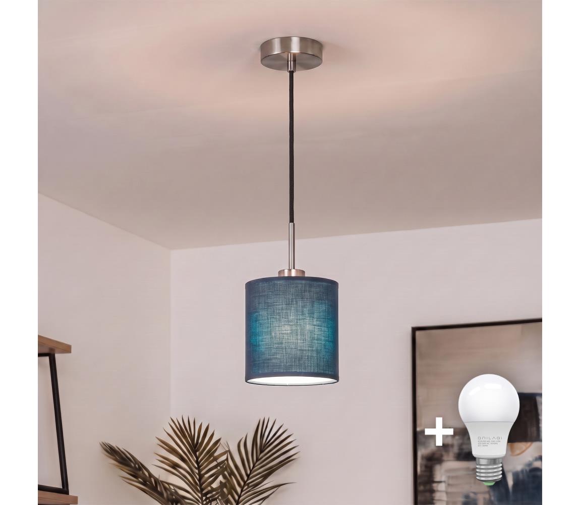 Brilagi - Lampa LED wisząca NUBILA na lince 1xE27/60W/230V, średnica 14 cm, czarna/ciemnoniebieska