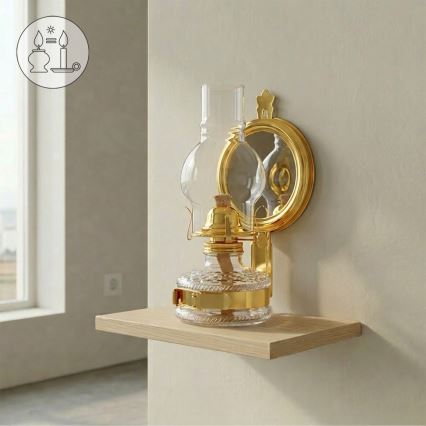 Brilagi - Lampa naftowa MERLIN, błyszczące złote wykończenie