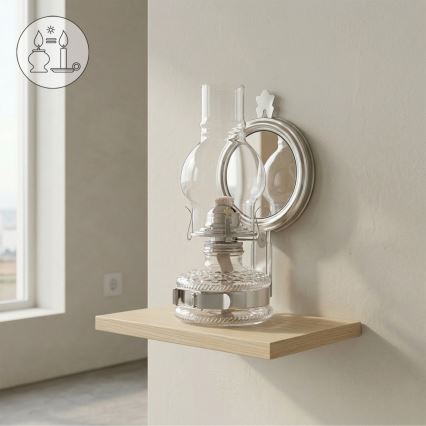 Brilagi - Lampa naftowa MERLIN, błyszczący chrom